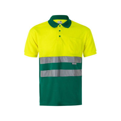 VL CUPID LARGE. Two-tone bird-eye polo shirt (160g/m²) with short sleeves, in polyester (100)